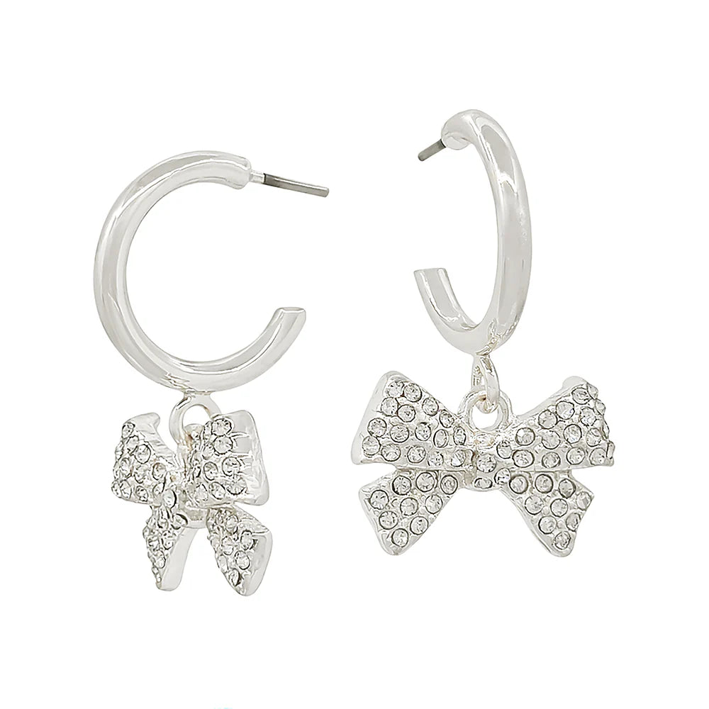 .5" Hoop with Rhinestone Bow Charm