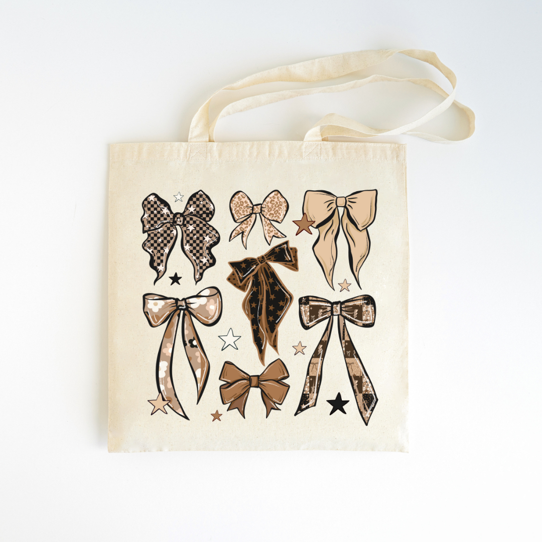 Espresso Bows Canvas Bag