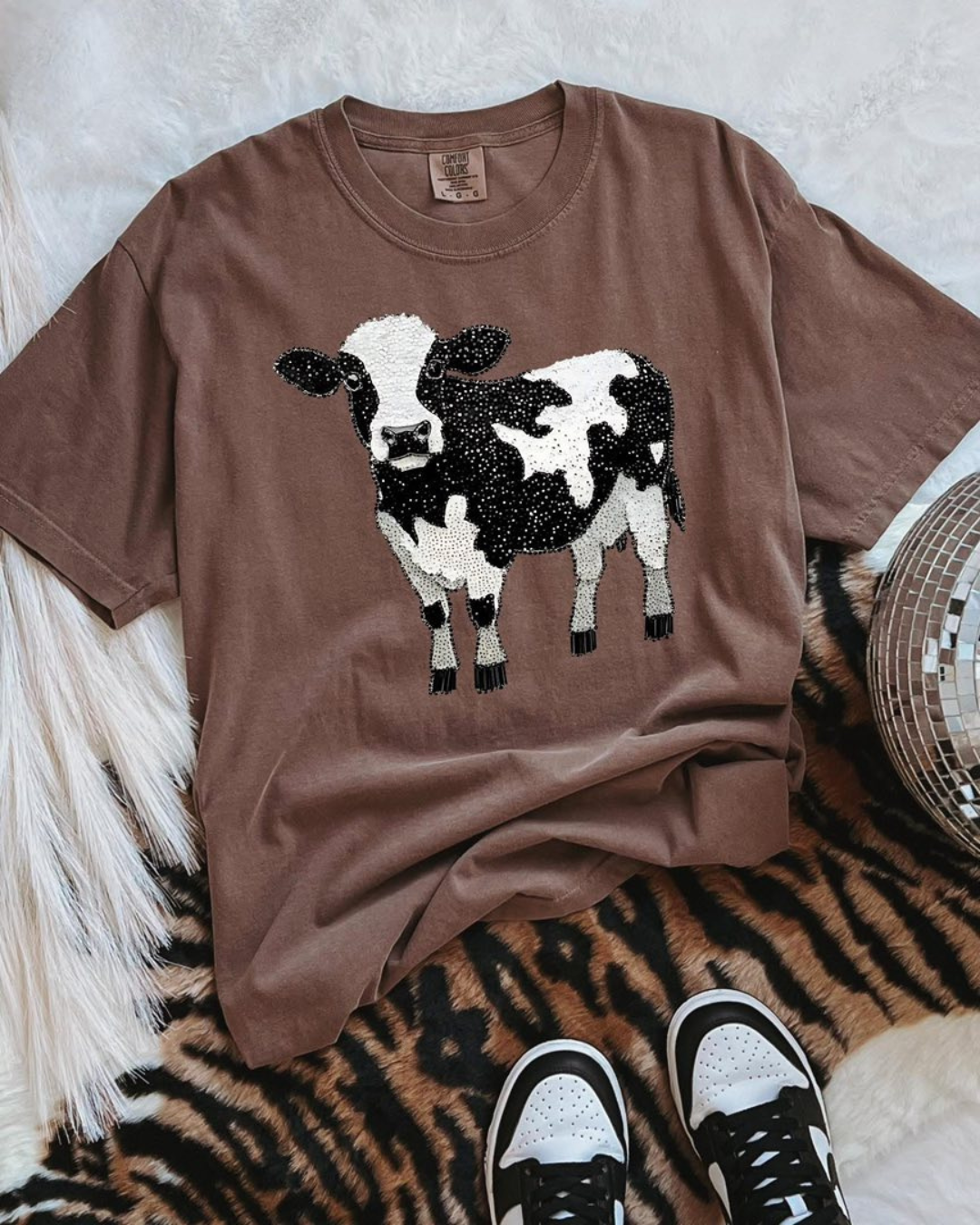 Faux Rhinestone Cow