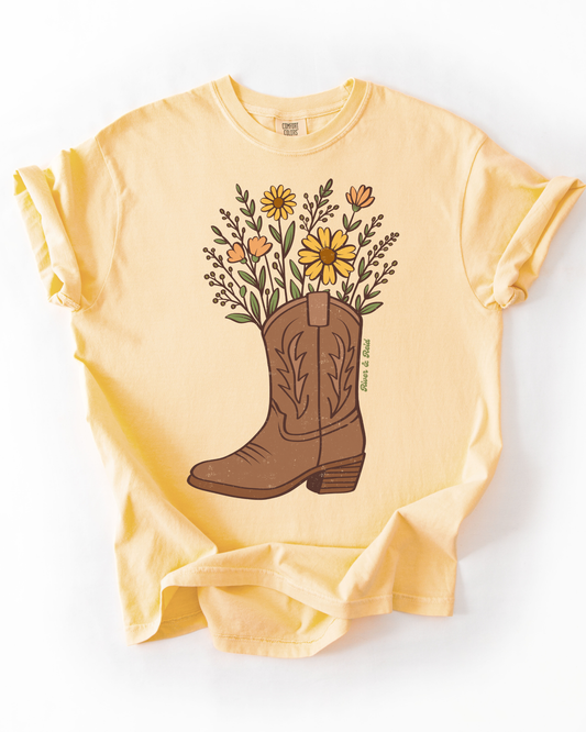 Boots & Flowers | T-Shirt
