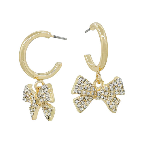 .5" Hoop with Rhinestone Bow Charm