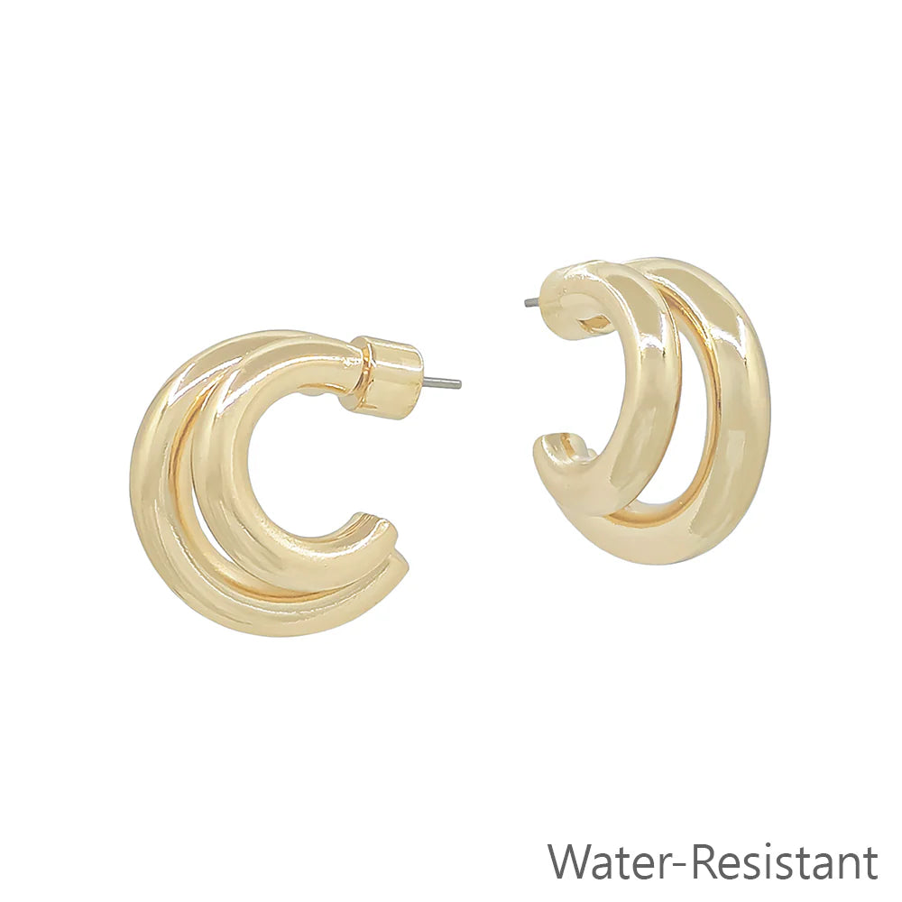 Huggie Layered .5" Earring