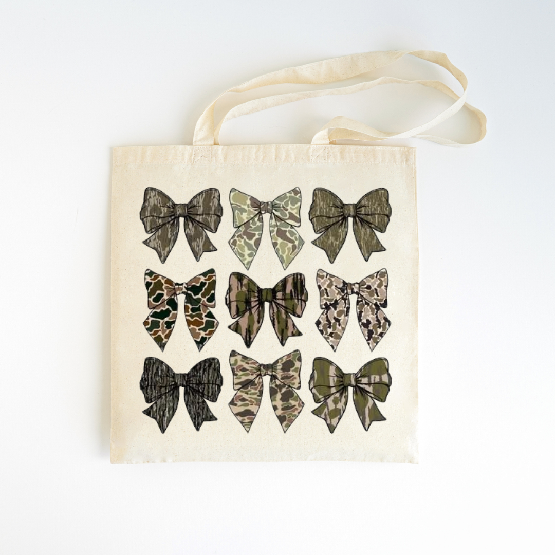 Camo Bows Canvas Bag