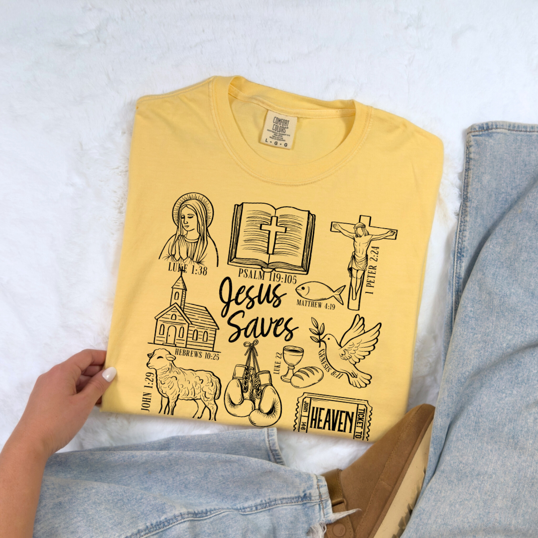 Jesus Saves Doodle | T-Shirt