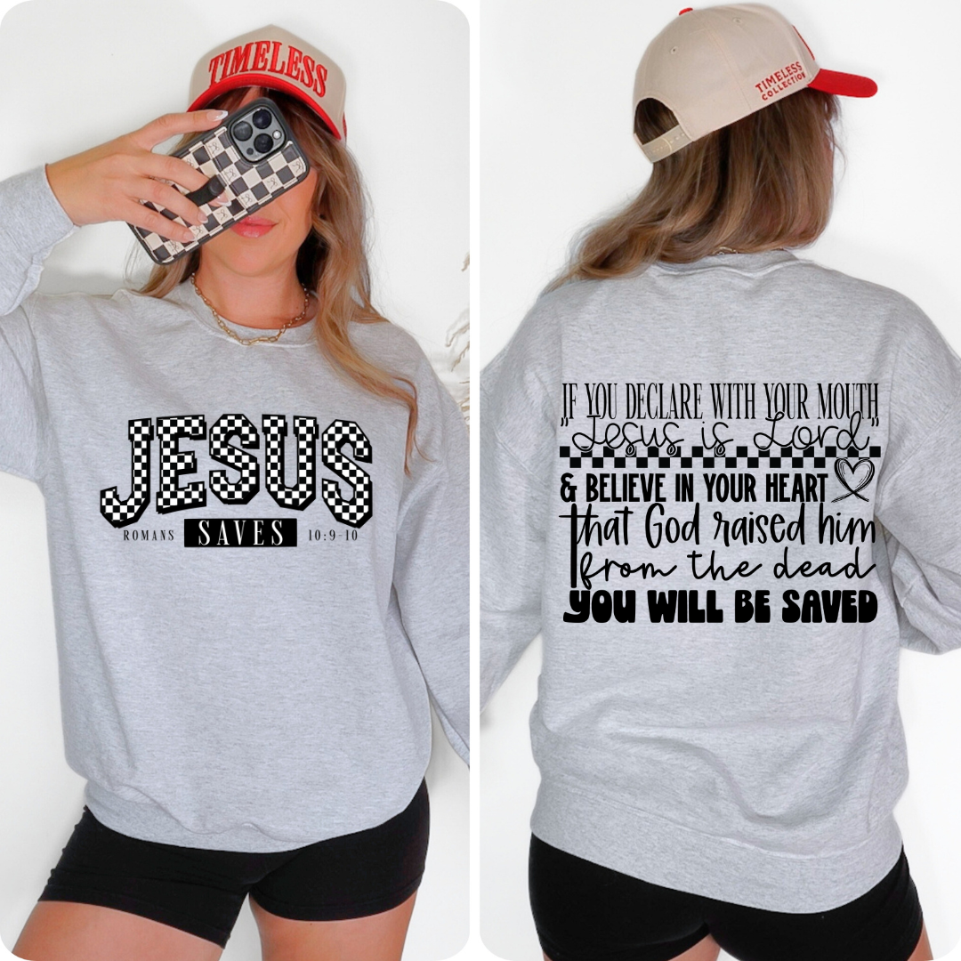 Jesus Saves Front/Back Design | Sweatshirt
