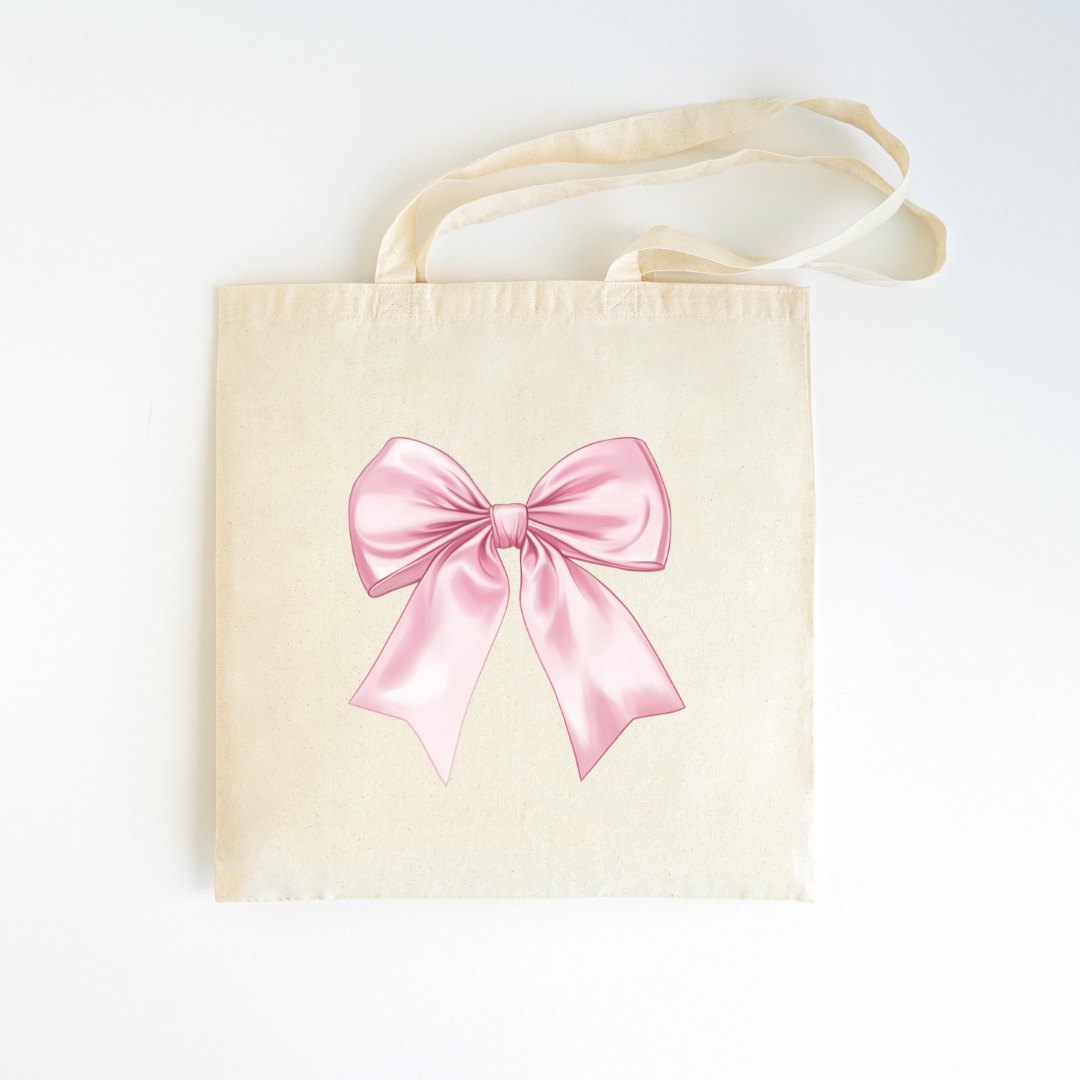 Pink Bow Canvas Bag